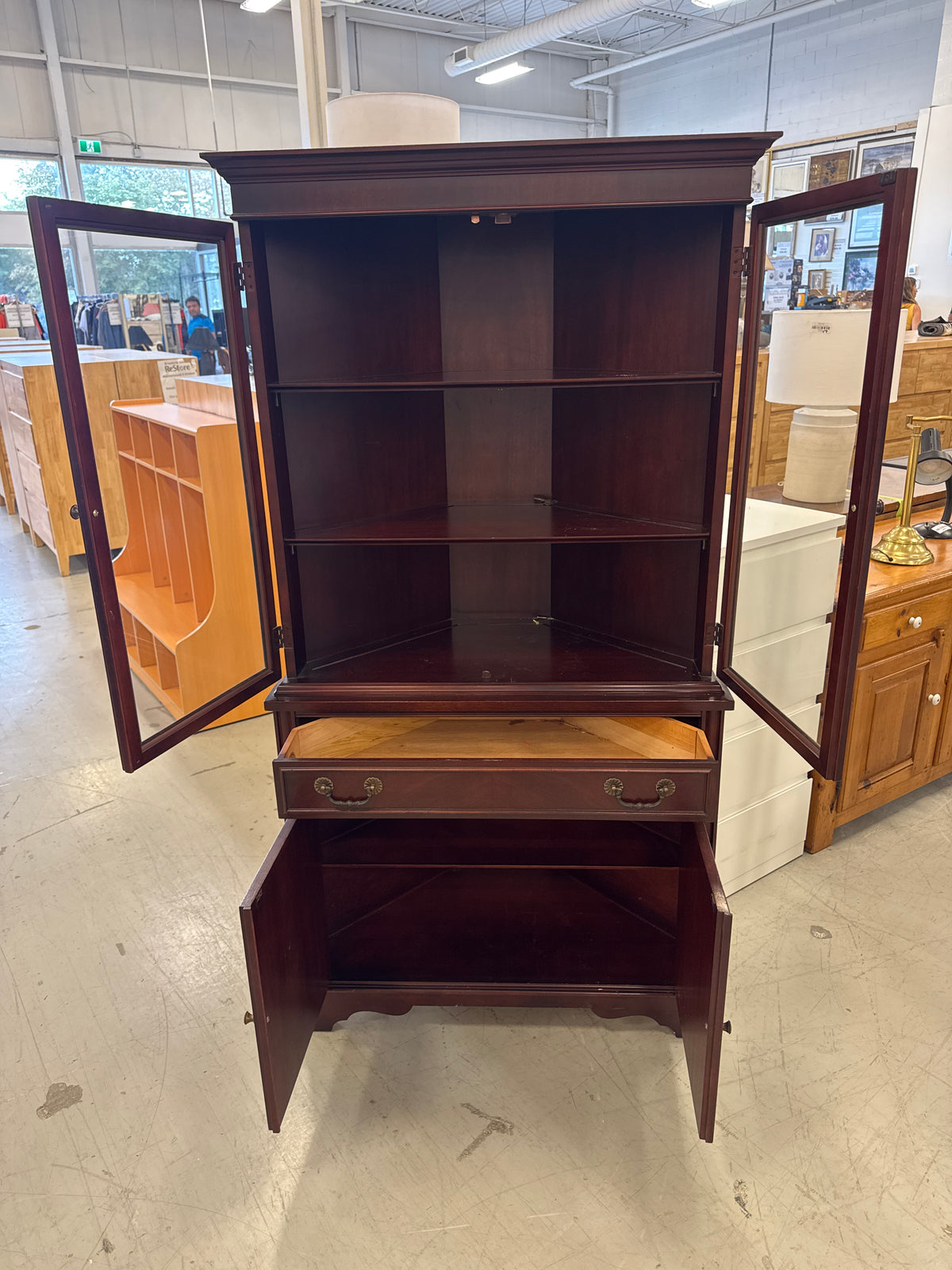 Traditional Mahogany Corner Cabinet