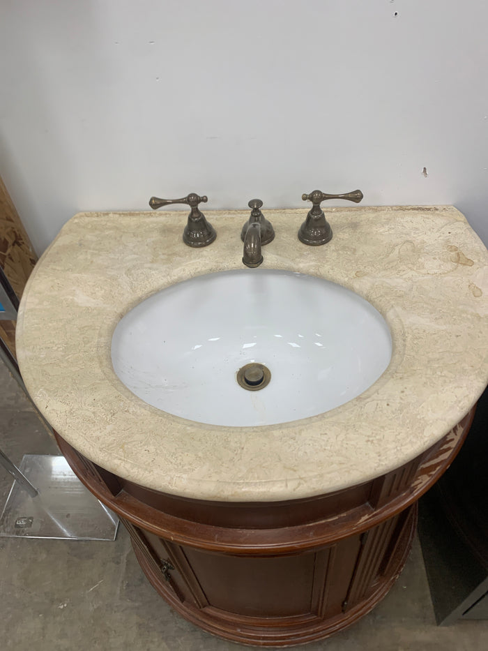 Brown Half Moon Vanity