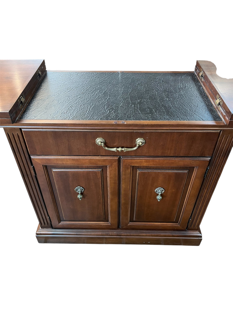 Expandable Bar Cabinet With Brass Hardware