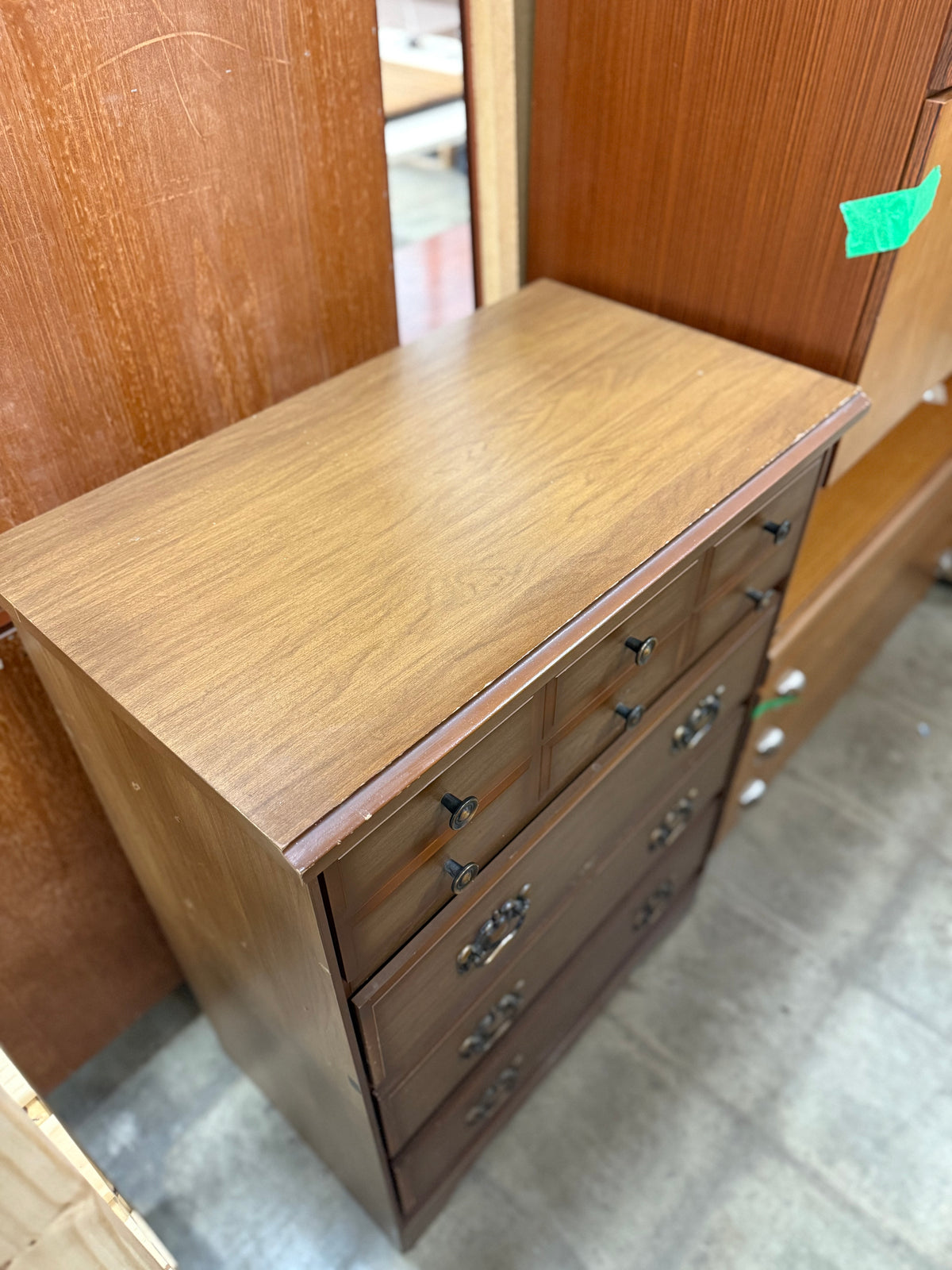 Small Coffee Brown Tallboy Dresser