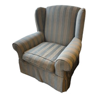Classic Striped Wingback Armchair