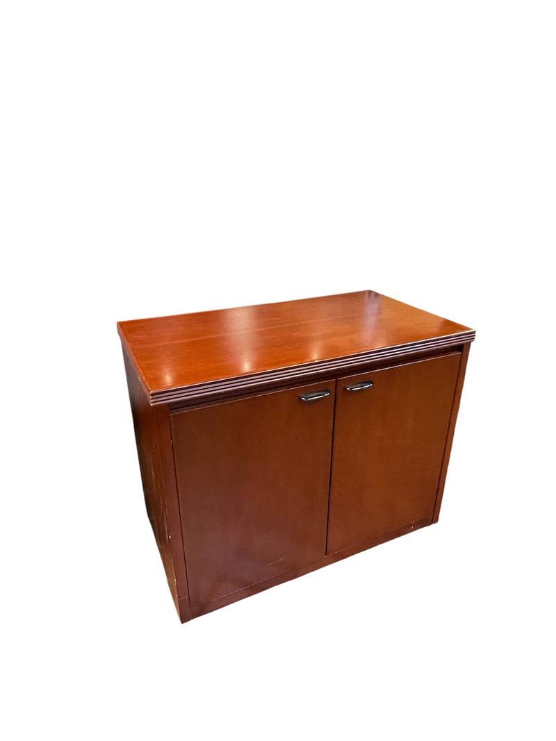 Cherry Wood Storage Cabinet With Double Doors