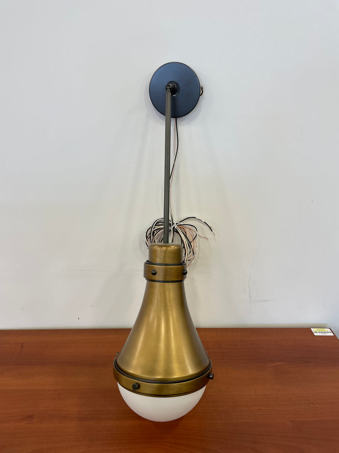 Brass and White Glass Pendant