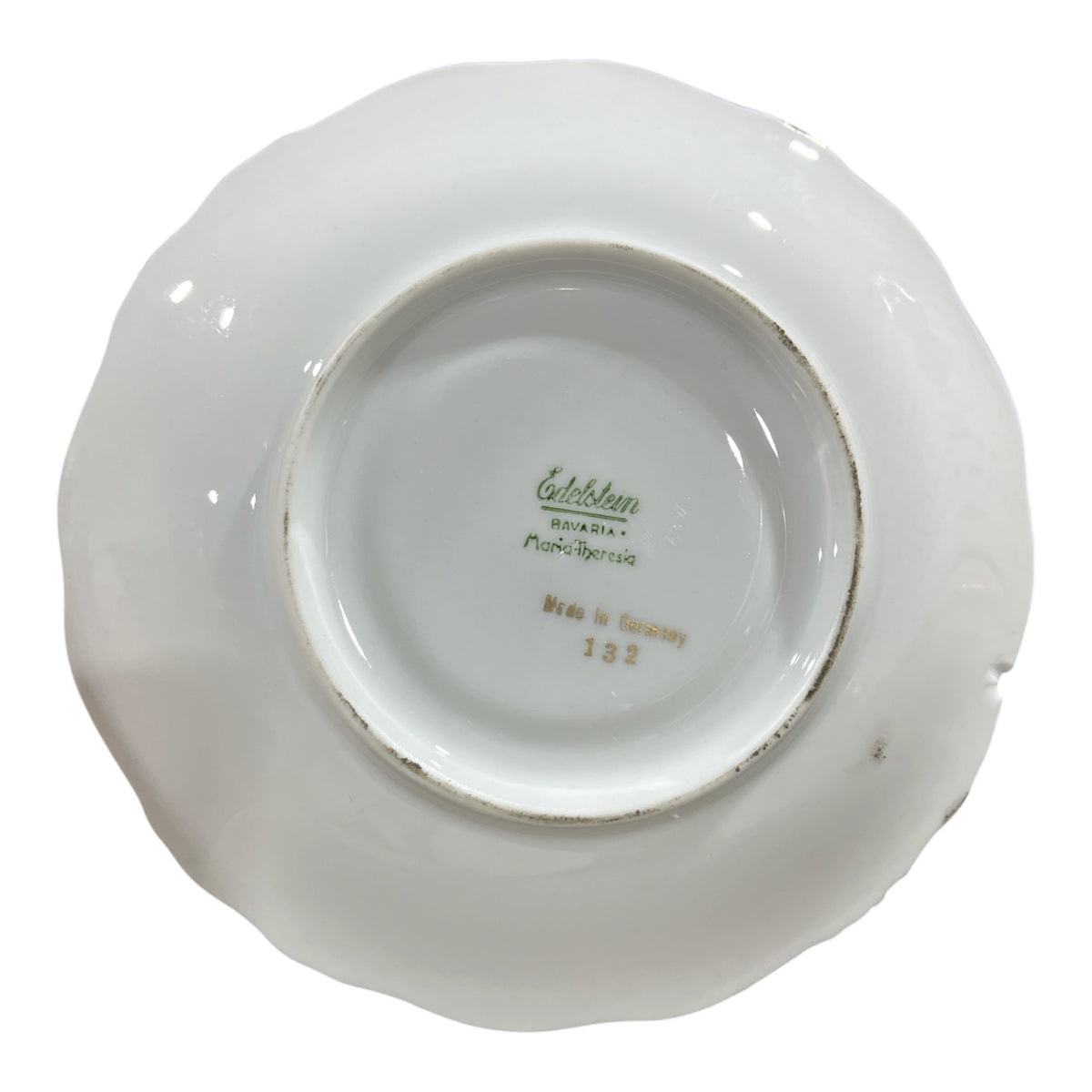 Edelstein Bavarian "Maria Theresia" White and Gold Teacup and Saucer Set