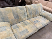 Mid-Century Blue & Yellow Abstract Modern Styled Sofa