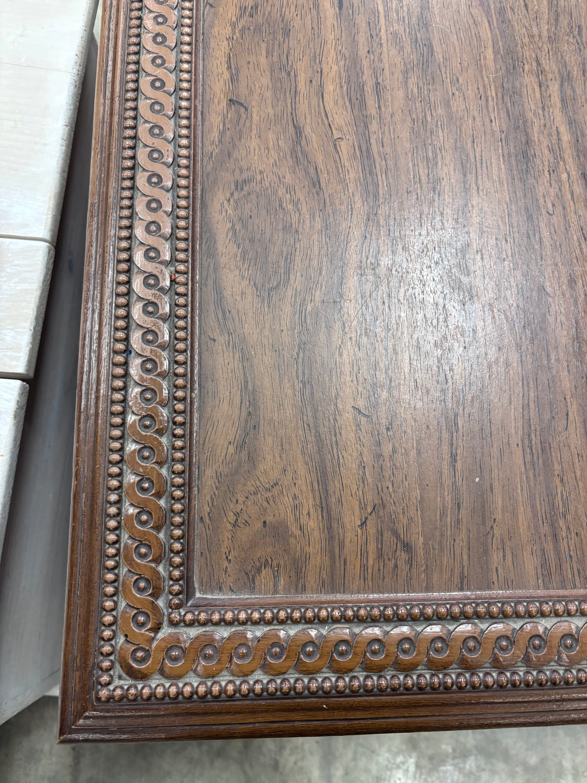 Mid Century Spanish Revival Style Dark Wood End Table