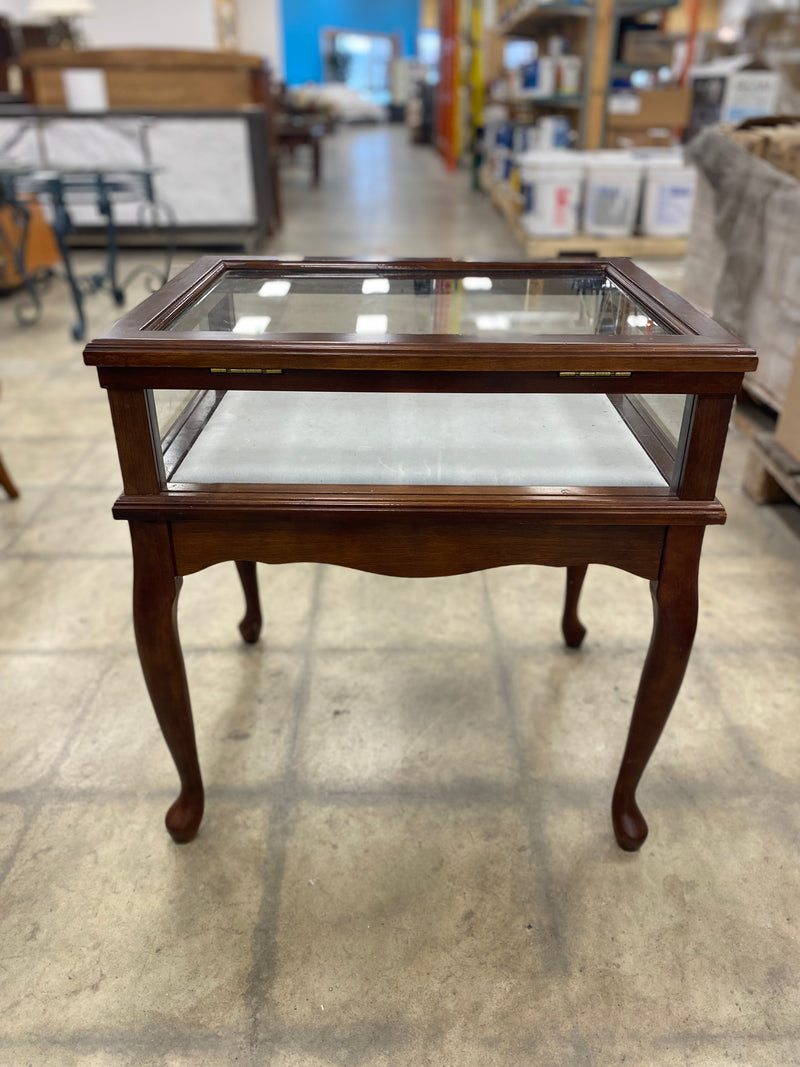 Glass Display End Table