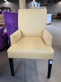 25"W Yellow Embroidered Accent Chair