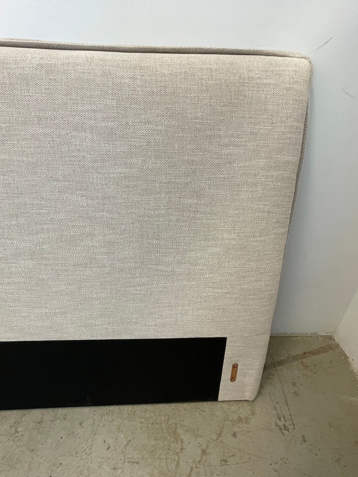 King Headboard in Beige Woven Fabric