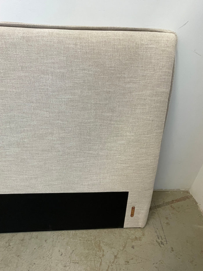 King Headboard in Beige Woven Fabric