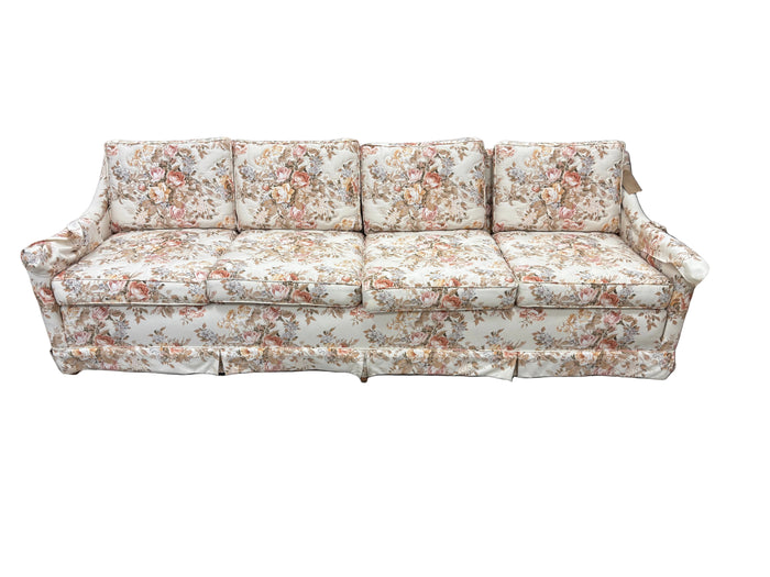 Vintage-Style Floral Upholstered Sofa