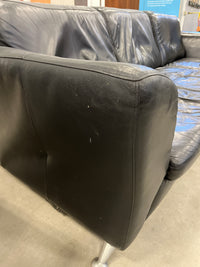 96"W 2-Piece Black Leatherette Sectional Sofa