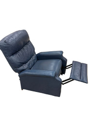 Blue Leather Pushback Recliner
