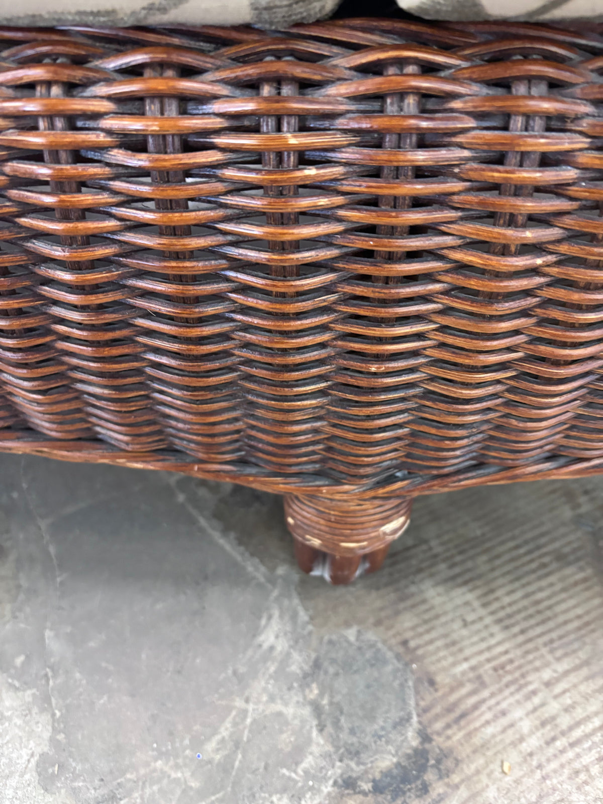 Brown Rattan and Wicker Sofa
