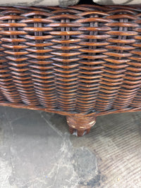 Brown Rattan and Wicker Sofa