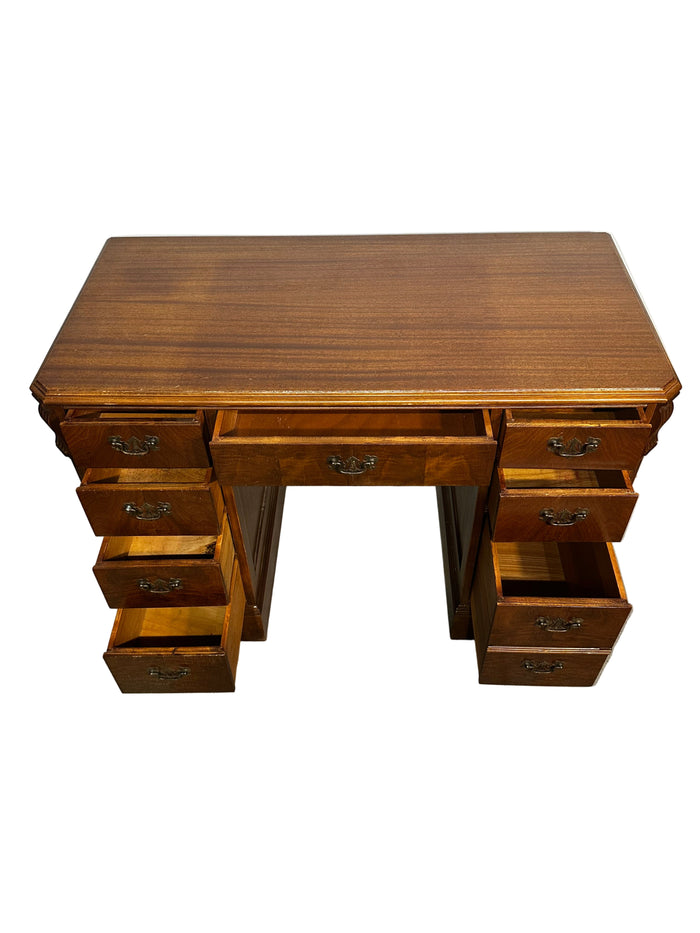 Vintage Solid Wood Pedestal Desk