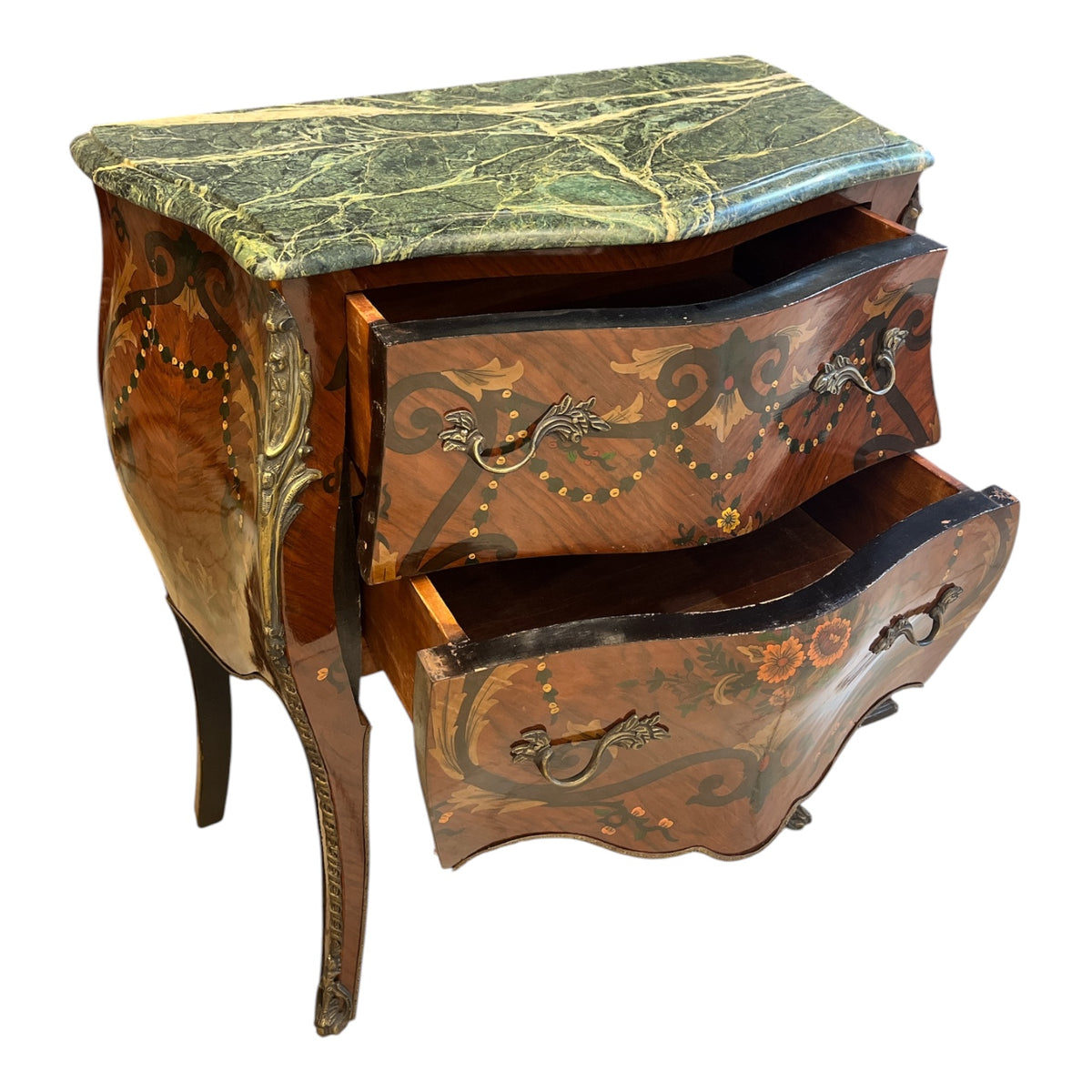 French Provincial Nightstand w/ Marble Top