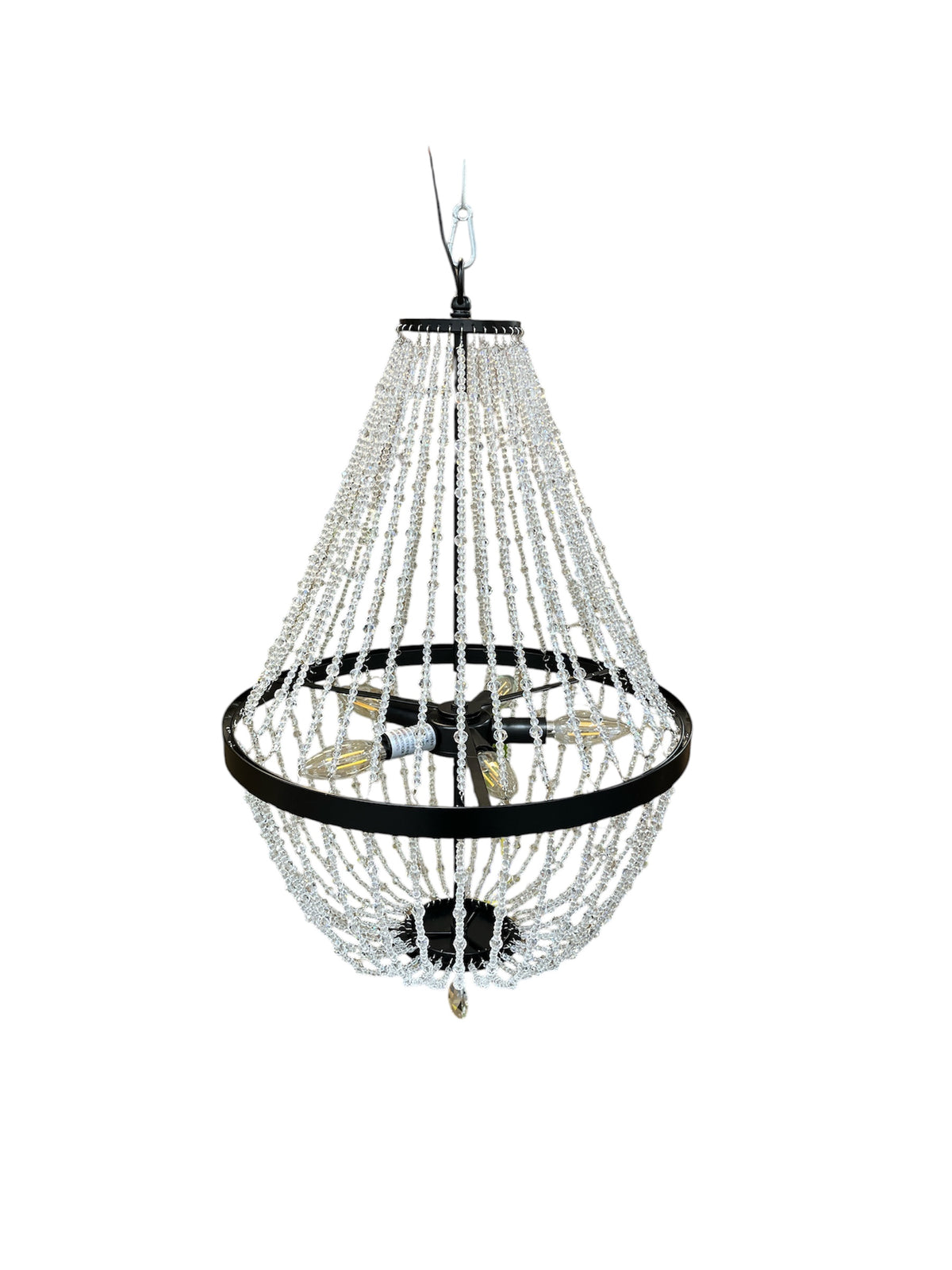 5 Light Matte Black Crystal Chandelier