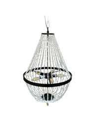 5 Light Matte Black Crystal Chandelier