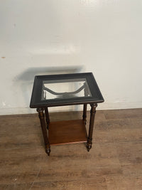 2-Tier Wood Iron Side Table