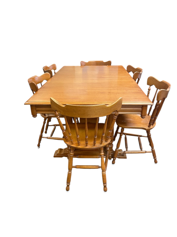 Roxton Solid Wood Dining Table with 6 Chairs