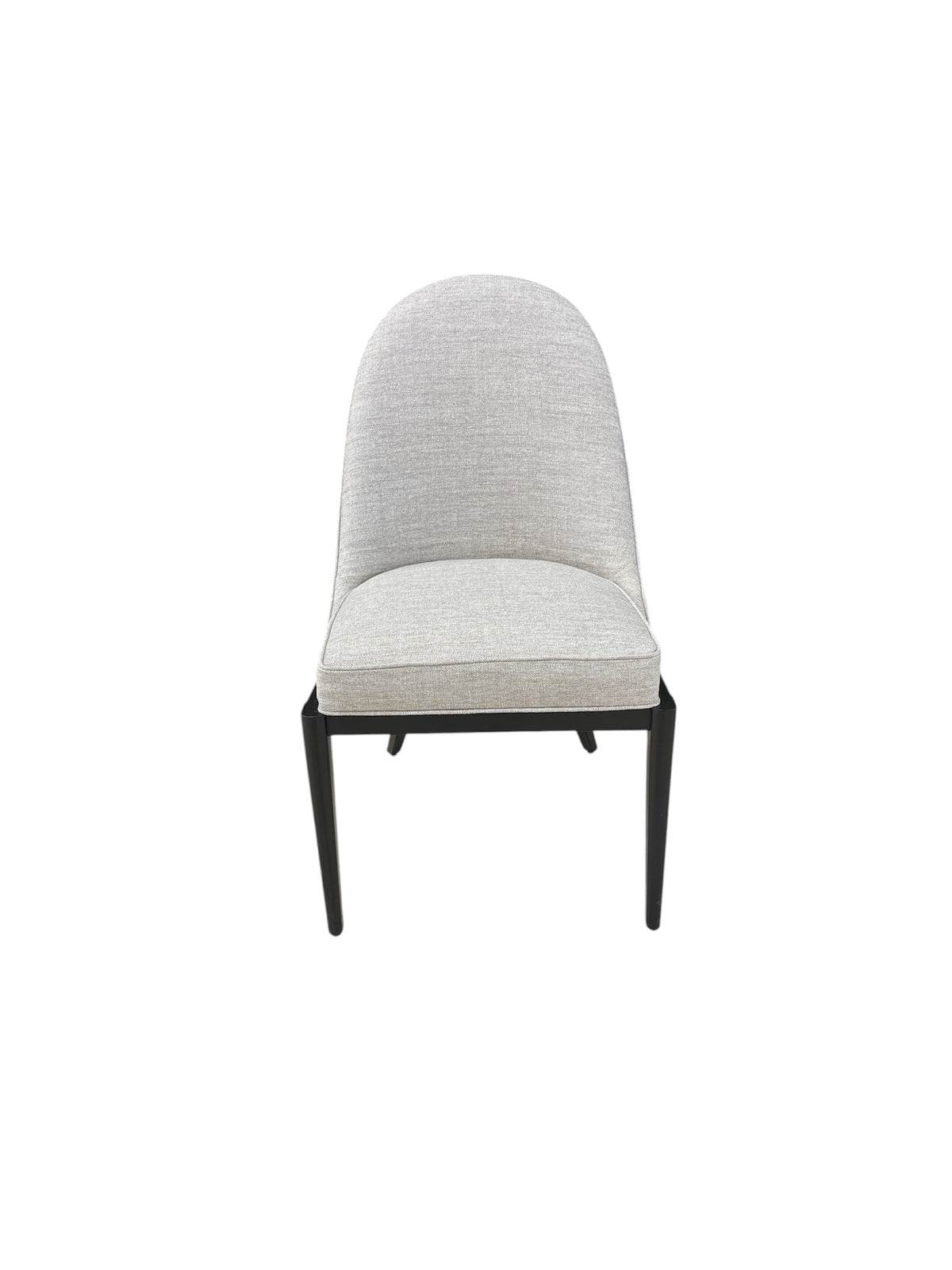 Natural Choice Side Chair w/ Grey Fabric Upholstery & Chocolate Tone Wood Frame