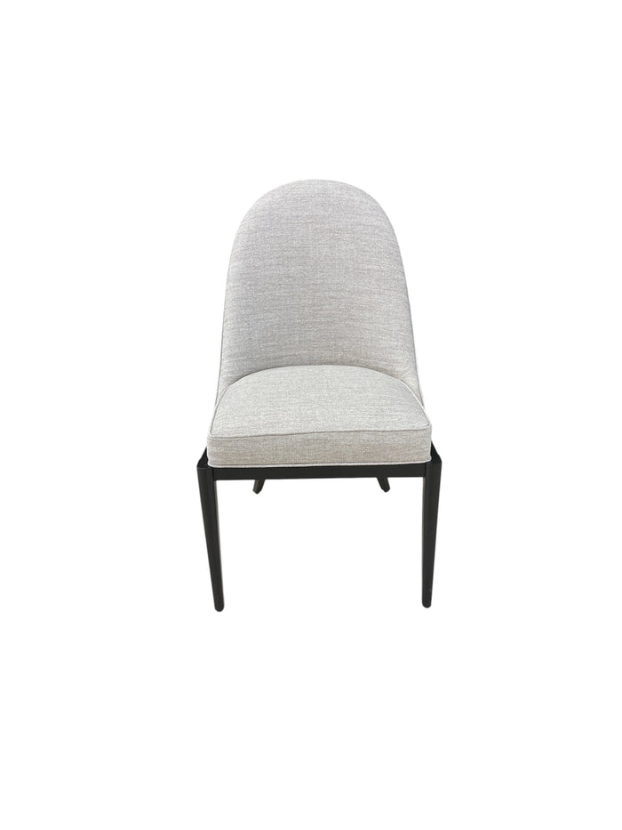 Natural Choice Side Chair w/ Grey Fabric Upholstery & Chocolate Tone Wood Frame