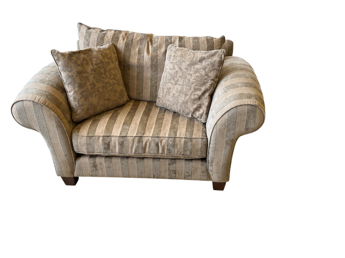 Armchair with Rolled Arms & Patterned Upholstery
