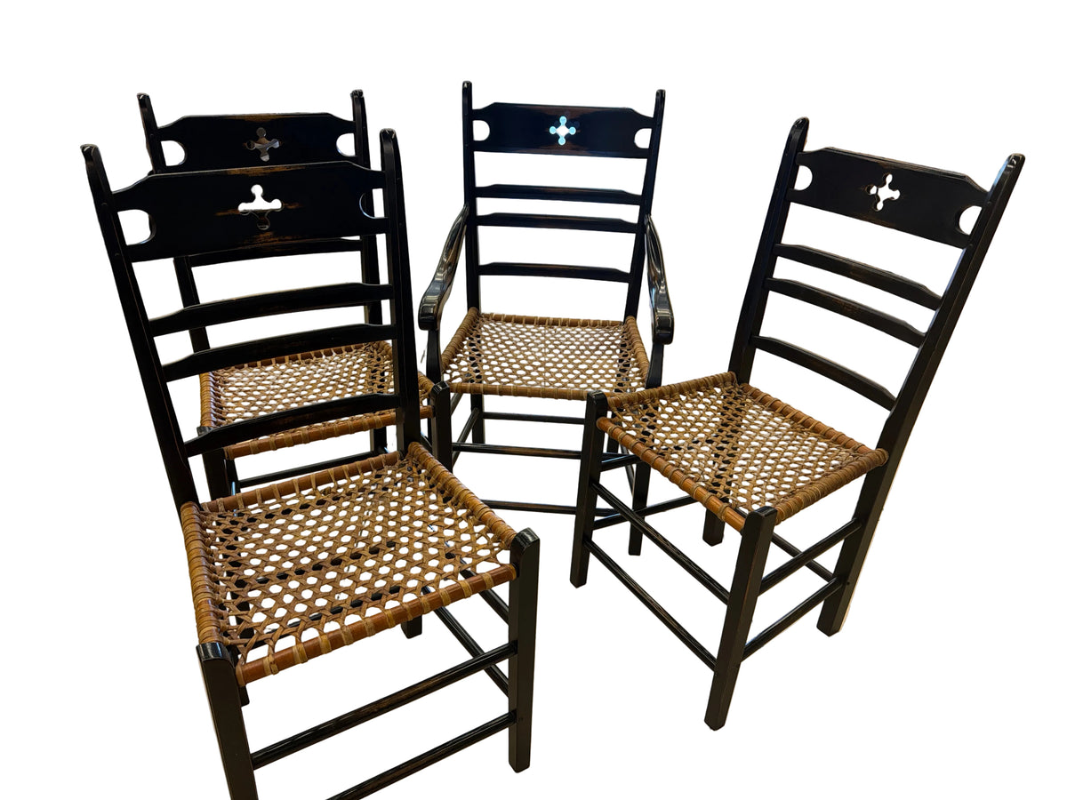 Raw Hide French Country Dining Chairs Set of 4