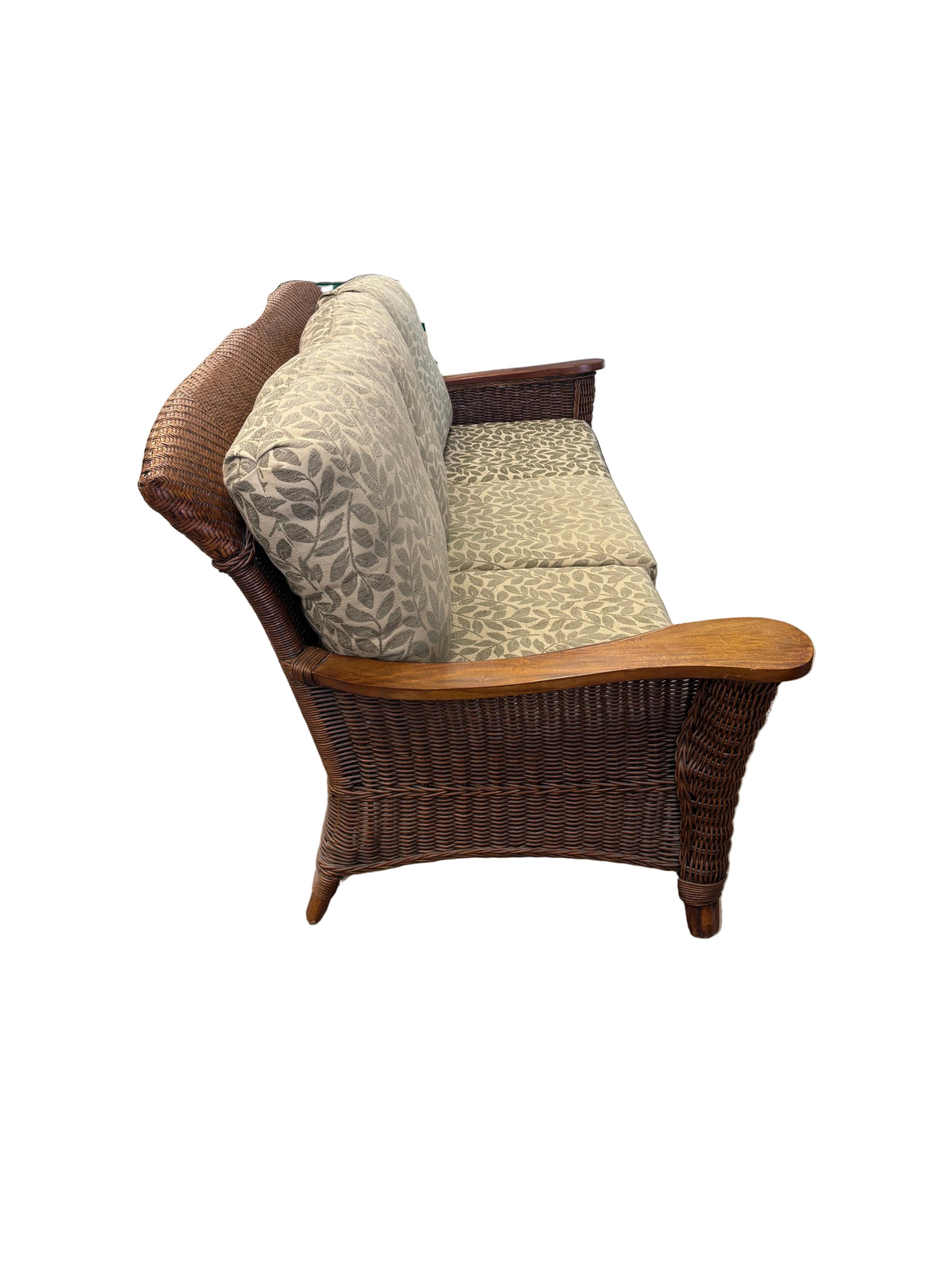 Brown Rattan and Wicker Sofa