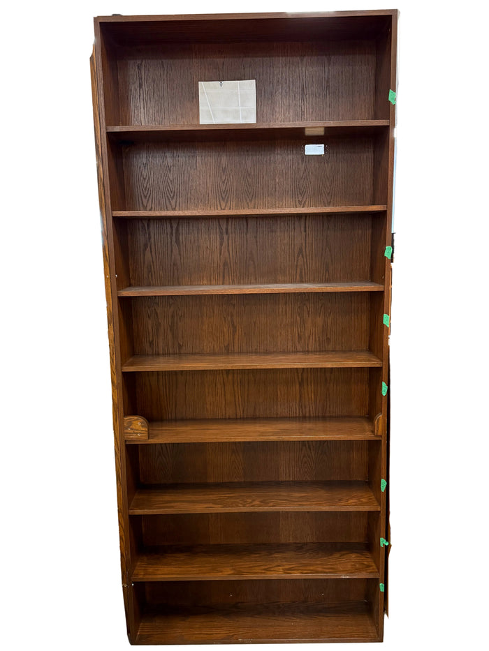 Tall Brown 7-Shelf Bookcase