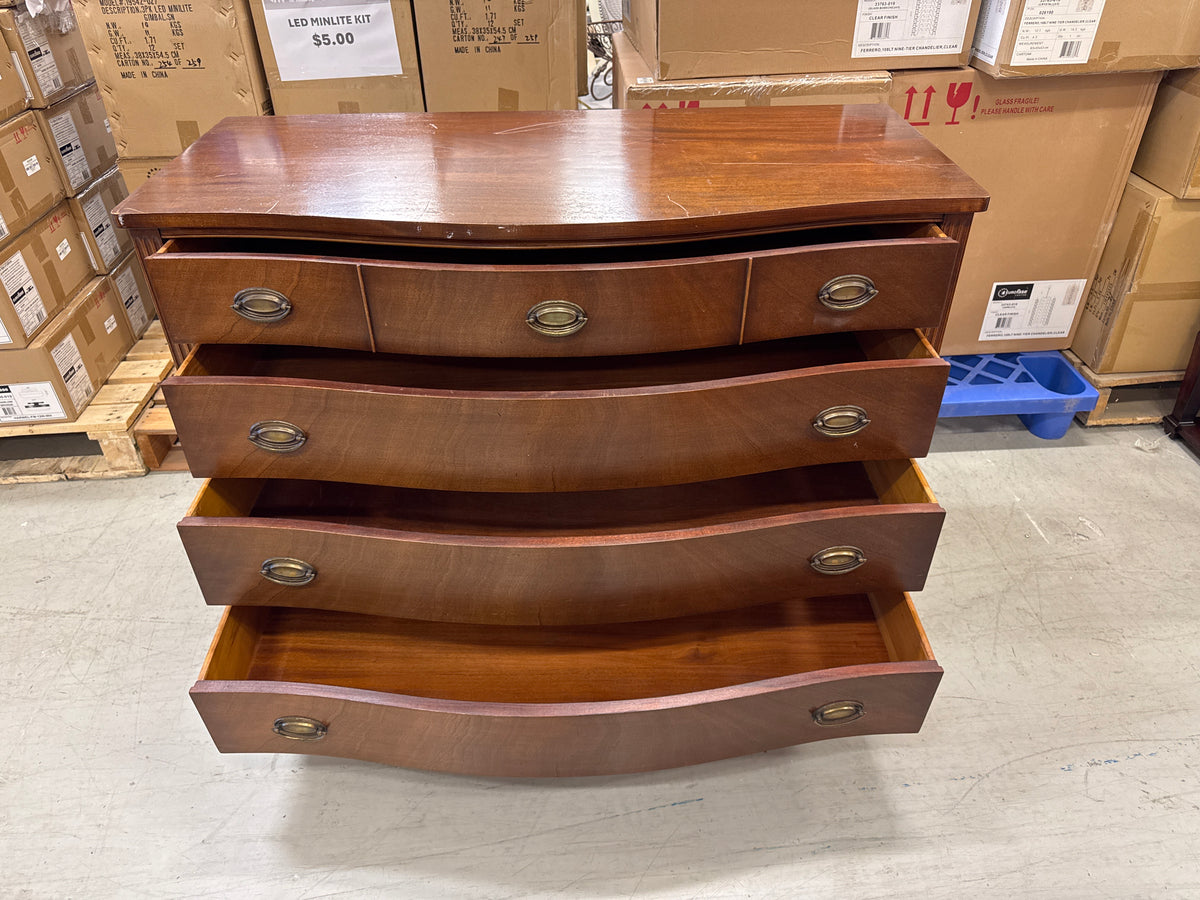 vintage federal-style mahogany bowfront chest of drawers