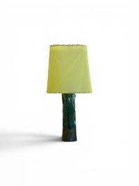 Vintage Mid-Century Modern Ceramic Table Lamp – Chartreuse & Emerald Green