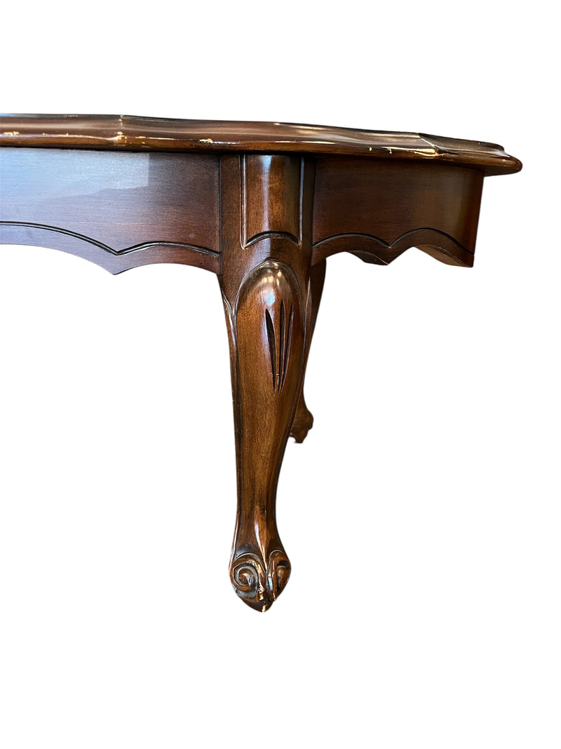 Wooden Coffee Table With Carved Design