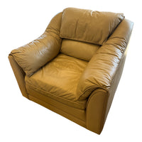 Faux Leather Beige Armchair