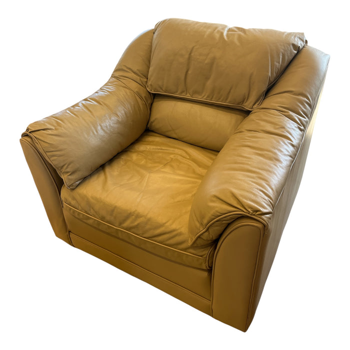 Faux Leather Beige Armchair