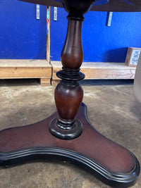 Mahogany-Finished Pedestal Drum Table