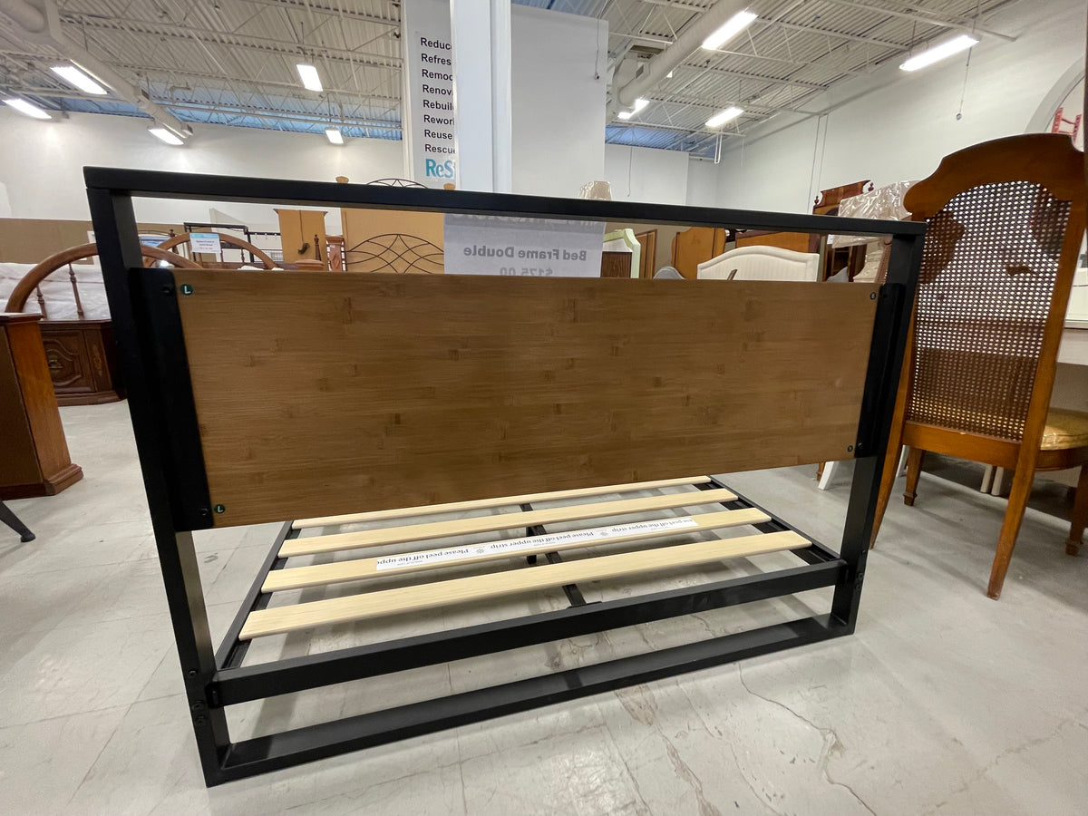 Double Bed Frame in Black Matte Metal