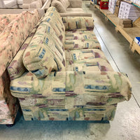 88-Inch Wide Green Patterned Sofa