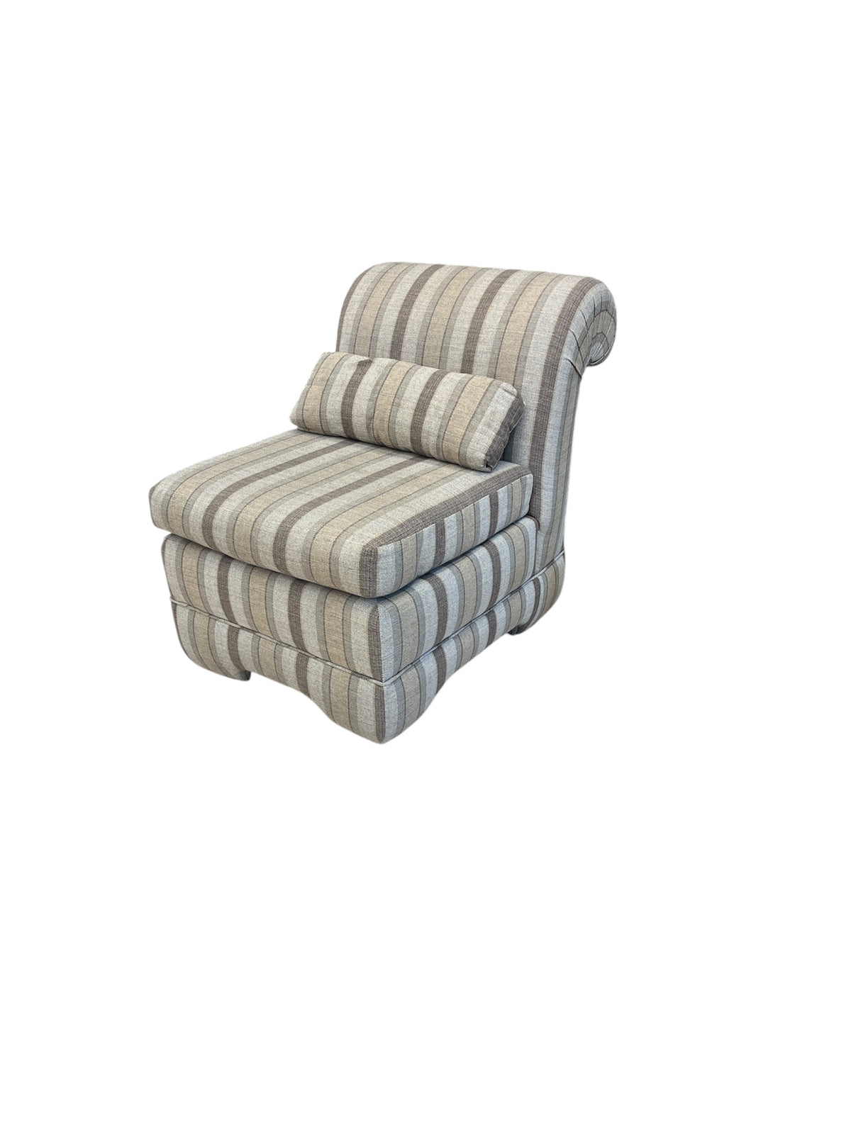 Striped Accent Chair with Lumbar Pillow