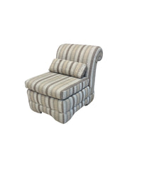 Striped Accent Chair with Lumbar Pillow