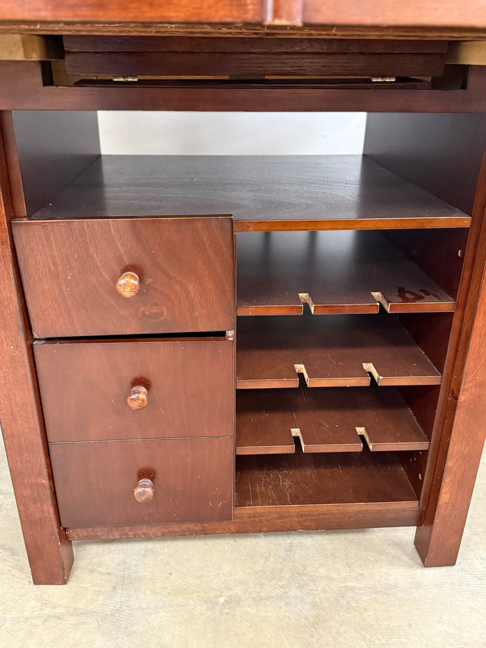 Wooden Mahogany Red Dining Table Set