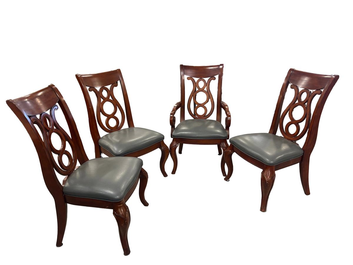 4-Piece Traditional Cherry Wood Antique Dining chairs