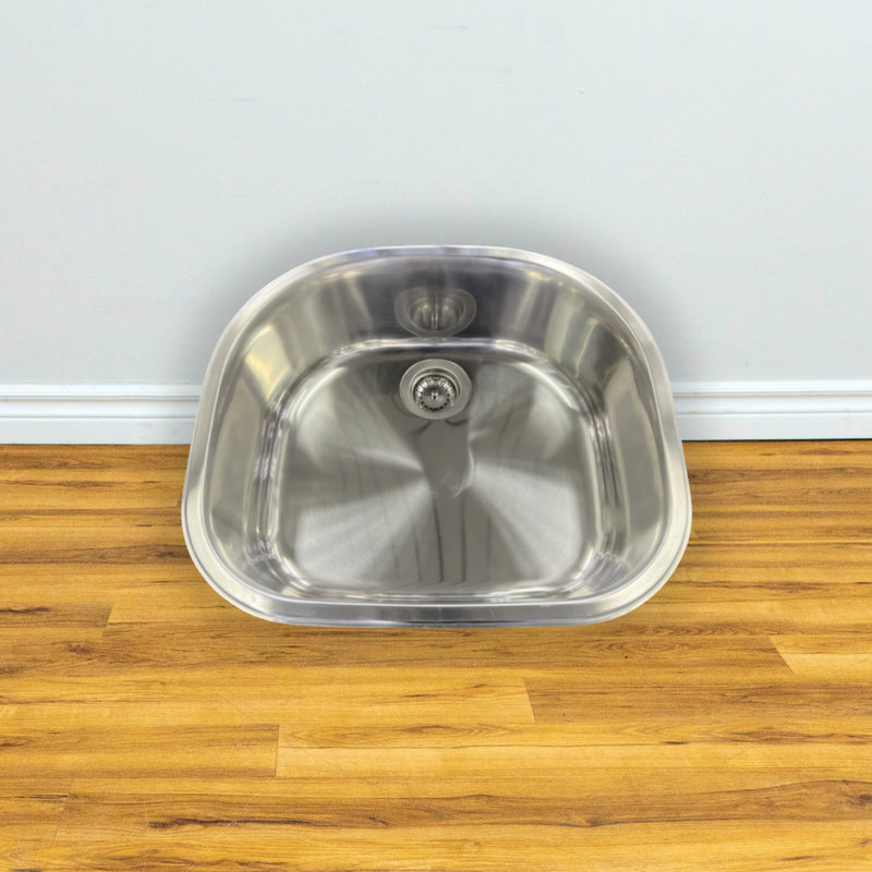 Single Bowl Kitchen Sink - Stainless Steel - 21" L x 23" W x 10" H