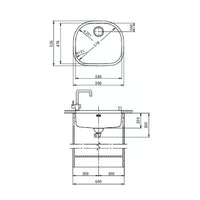 Single Bowl Kitchen Sink - Stainless Steel - 21" L x 23" W x 10" H