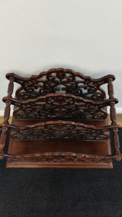 Mahogany Canterbury Organizer with Drawer