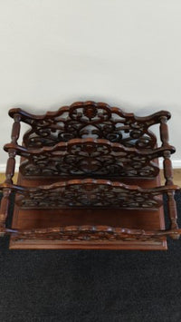 Mahogany Canterbury Organizer with Drawer