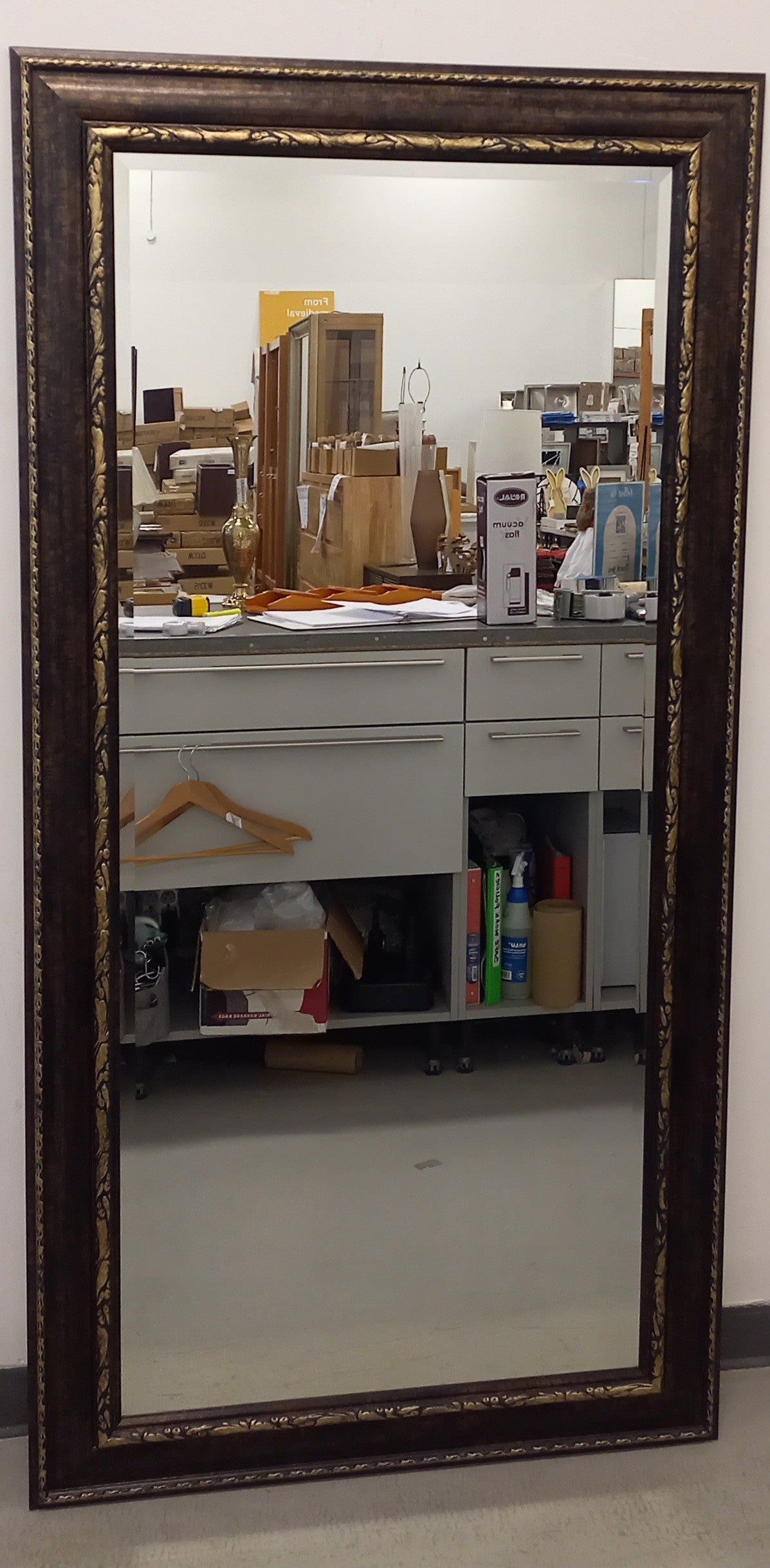 72 - Inch x 36 - Inch Mirror with Dark Bronze Toned Frame