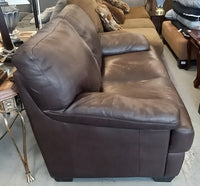 Brown Leather 2-Seater Sofa
