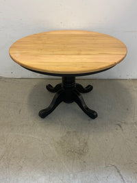 Rustic Round Pedestal Dining Table with Four Chairs